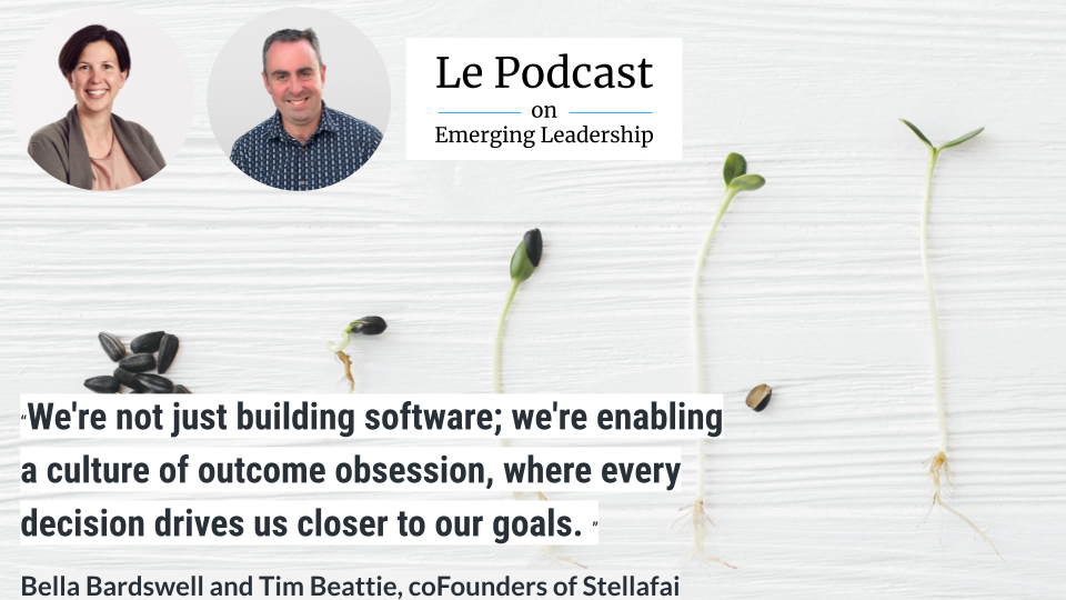 Quote from Bella Bardswell and Tim Beattie — We're not just building software; we're enabling a culture of outcome obsession, where every decision drives us closer to our goals.